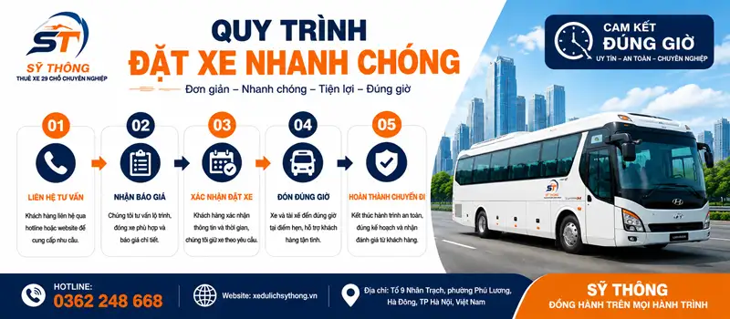 Thuê Xe 29 Cam Kết Đúng Giờ – Nhà Xe Sỹ Thông Uy tín Hà Nội