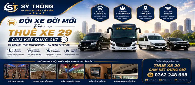 Thuê Xe 29 Cam Kết Đúng Giờ | Hỗ Trợ Nhanh Hhóng