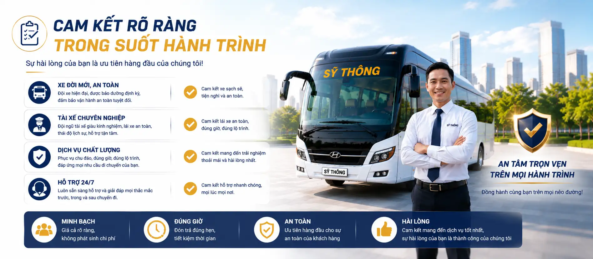 Thuê xe 29 chỗ gấp trong ngày tại Hà Nội - Cam kết rõ ràng