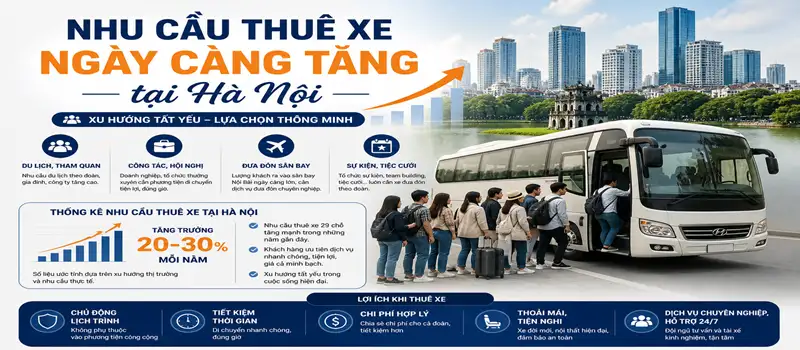 Thuê xe 29 chỗ gấp trong ngày tại Hà Nội – Hỗ trợ nhanh 24/7