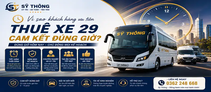 Thuê Xe 29 Cam Kết Đúng Giờ | Hỗ Trợ Nhanh Hhóng