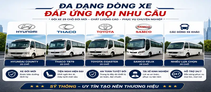 Thuê xe 29 chỗ gấp trong ngày tại Hà Nội – Hỗ trợ nhanh 24/7