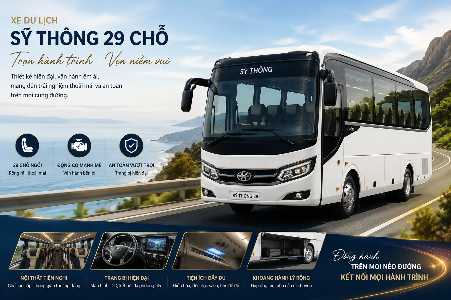 Thuê Xe 29 Chỗ Không Phát Sinh Chi Phí Hà Nội – Xe Đời Mới, Giá Trọn Gói