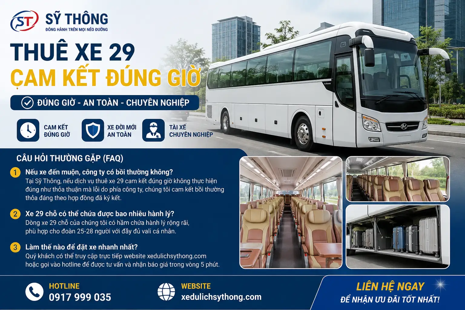 Thuê xe 29 cam kết đúng giờ – Dịch vụ uy tín 2026