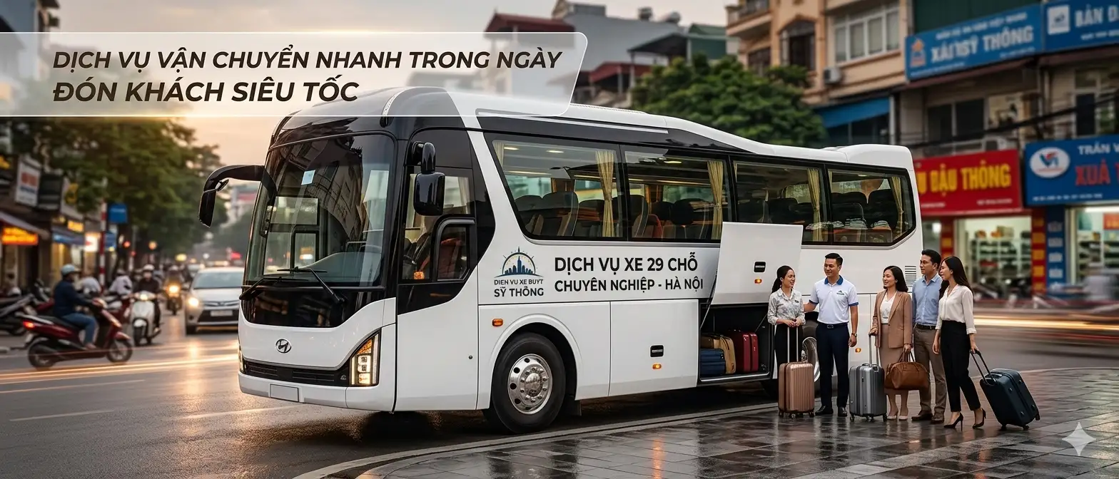 THUÊ XE 29 CHỖ KHÔNG PHÁT SINH CHI PHÍ HÀ NỘI