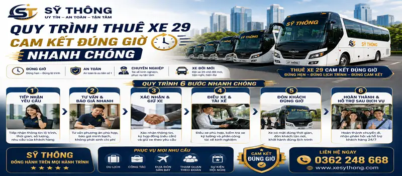 Thuê xe 29 cam kết đúng giờ | uy tín chuyên nghiệp tại Hà Nội