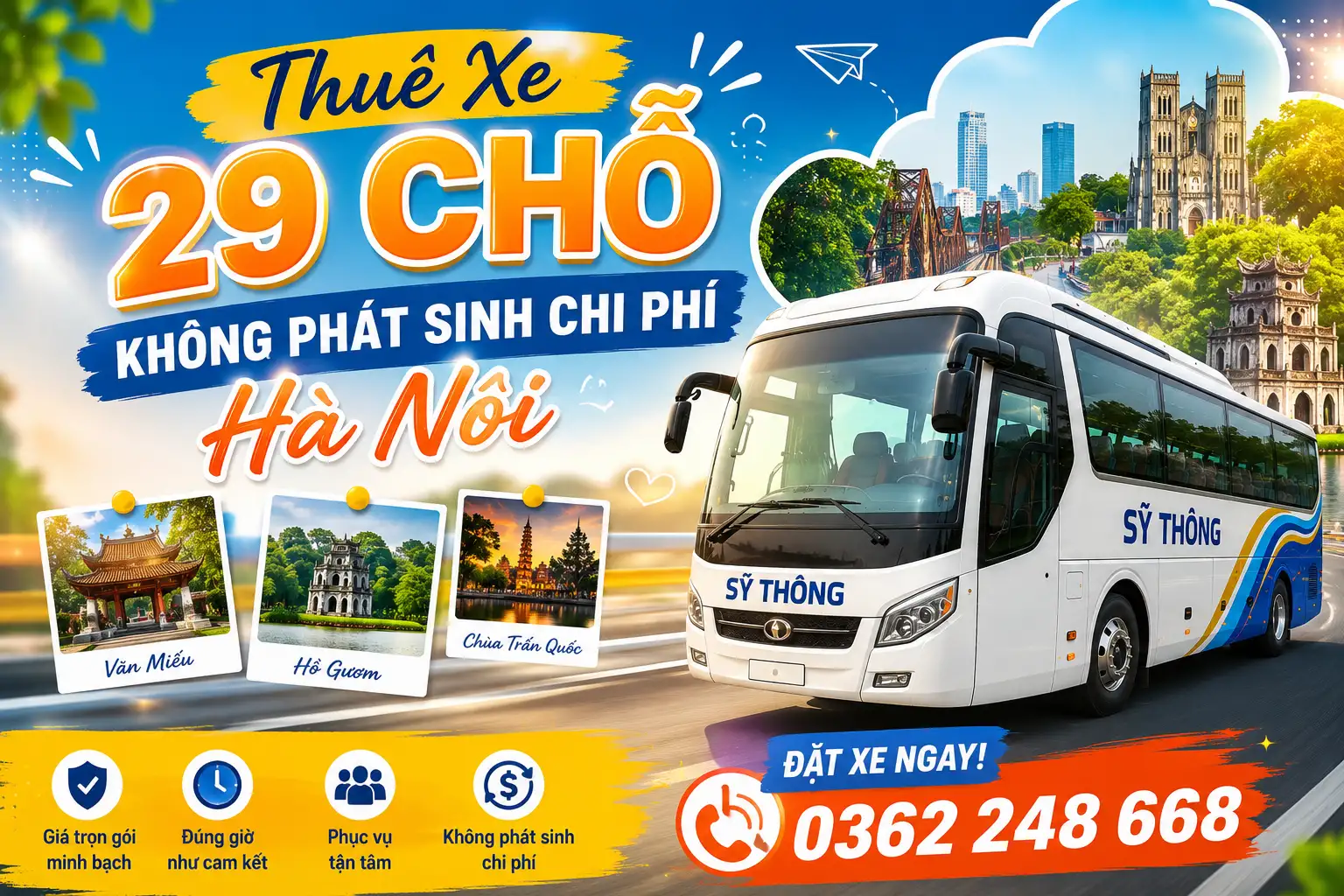 Thuê Xe 29 Chỗ Không Phát Sinh Chi Phí Hà Nội ➤ Chuyến Đi Không “Đau Đầu” Vì Tiền
