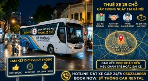 Thuê xe 29 chỗ gấp trong ngày tại Hà Nội – Giải pháp nhanh chóng, tiện lợi cùng Sỹ Thông