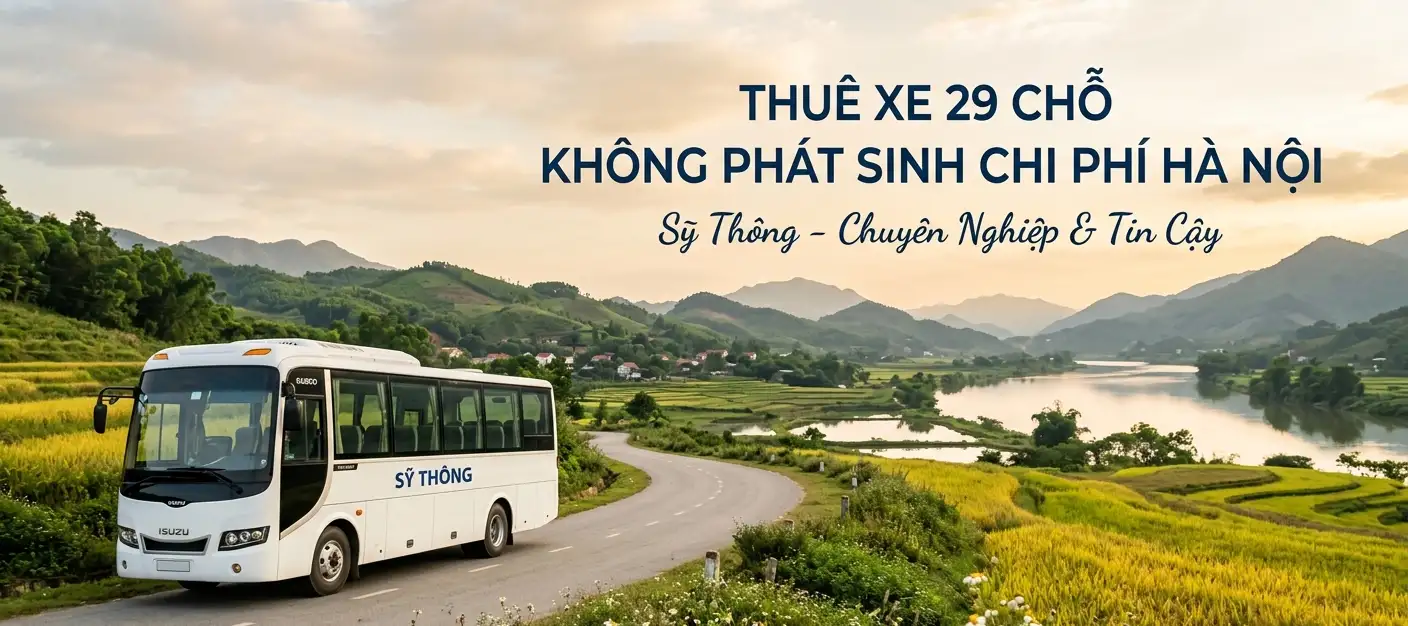 THUÊ XE 29 CHỖ KHÔNG PHÁT SINH CHI PHÍ HÀ NỘI – MINH BẠCH CÔNG KHAI